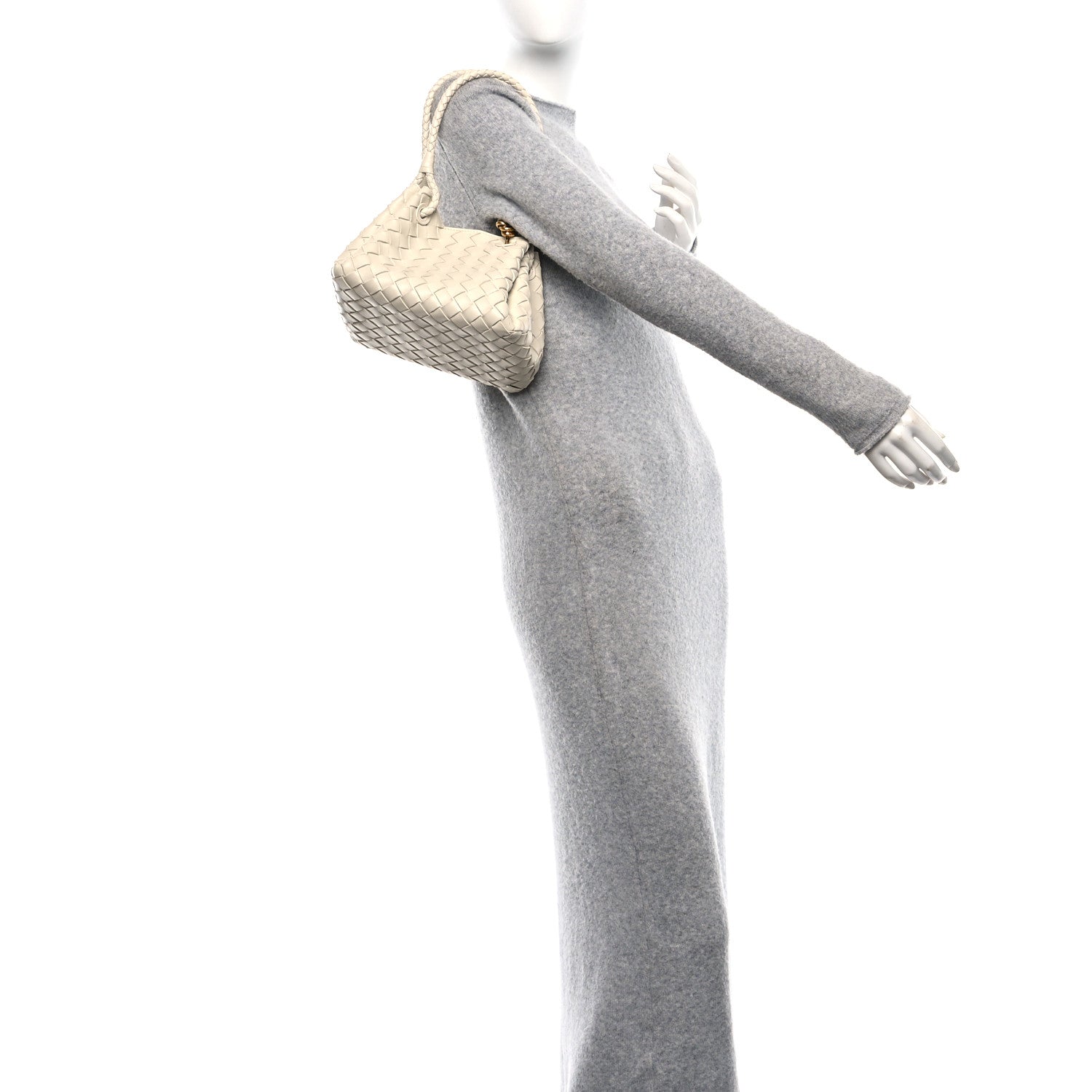 Bottega Veneta Nappa Intrecciato Small Parachute Shoulder Bag Sea Salt 2 of 14