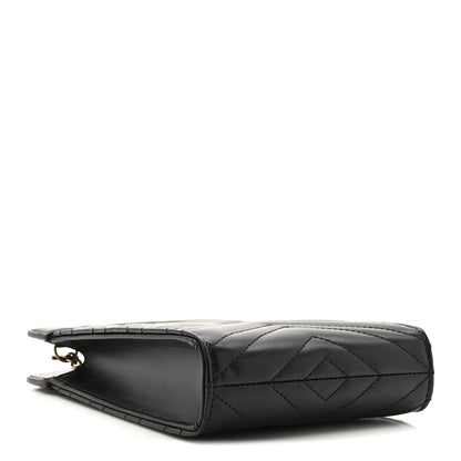Gucci Calfskin Matelasse Mini GG Marmont Top Slip Handle Crossbody Bag Black 4 of 10