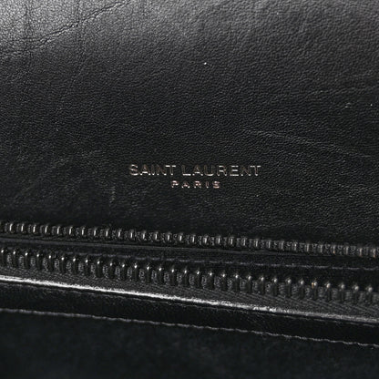 Saint Laurent Sheepskin Matelasse Chevron Monogram Monochrome Medium College Bag Black 6 of 10