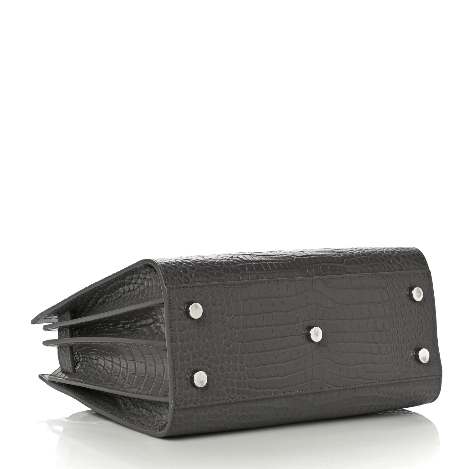 Saint Laurent Calfskin Crocodile Embossed Baby Sac De Jour Fog 5 of 9