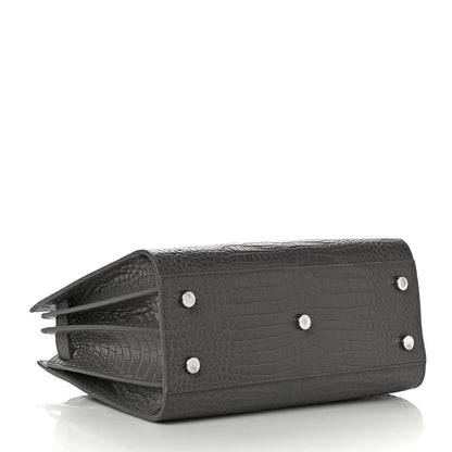 Saint Laurent Calfskin Crocodile Embossed Baby Sac De Jour Fog 5 of 9