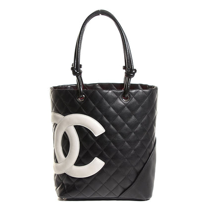 Chanel Calfskin Quilted Medium Cambon Tote Black White 1 of 7