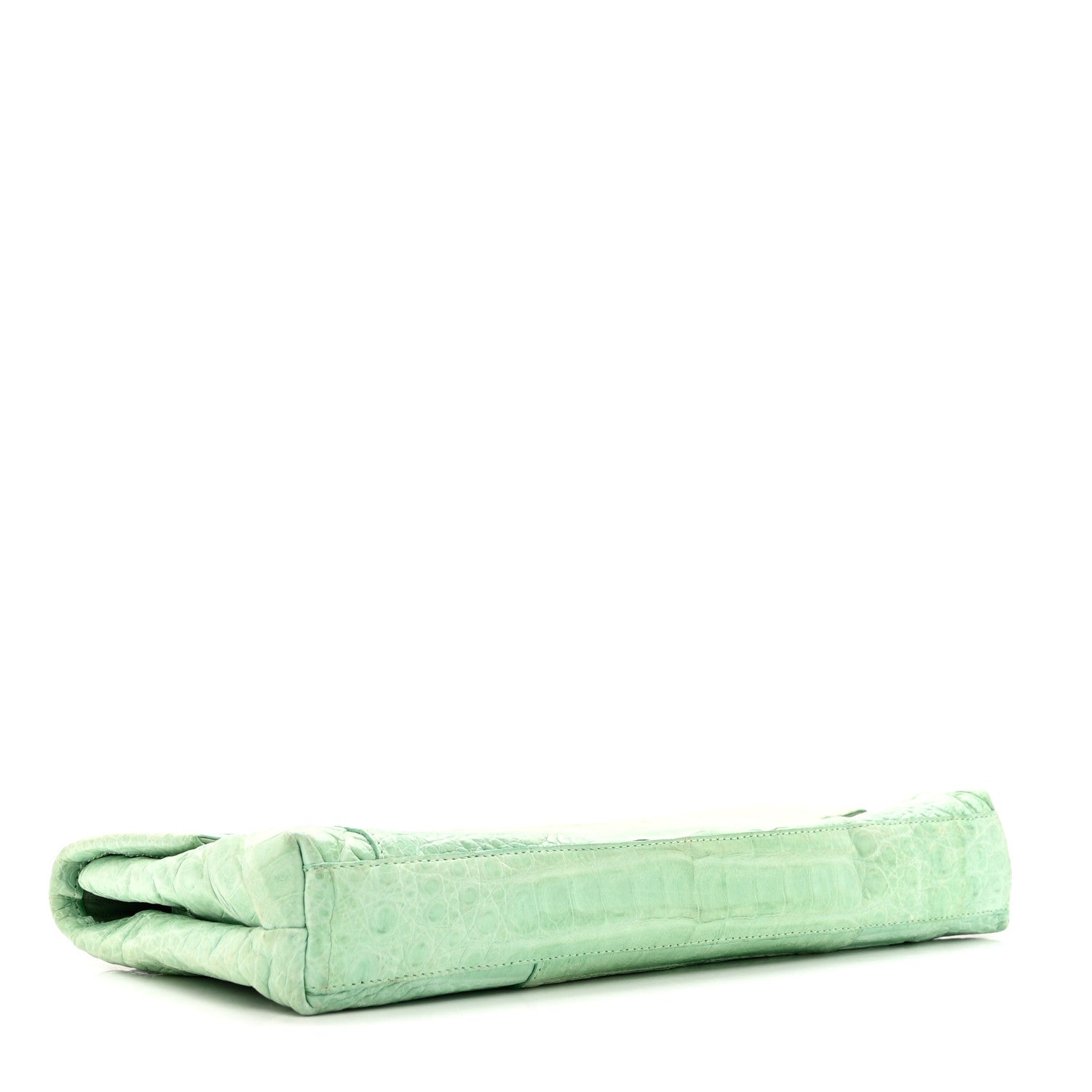 Nancy Gonzalez Crocodile Foldover Clutch Seafoam 4 of 8