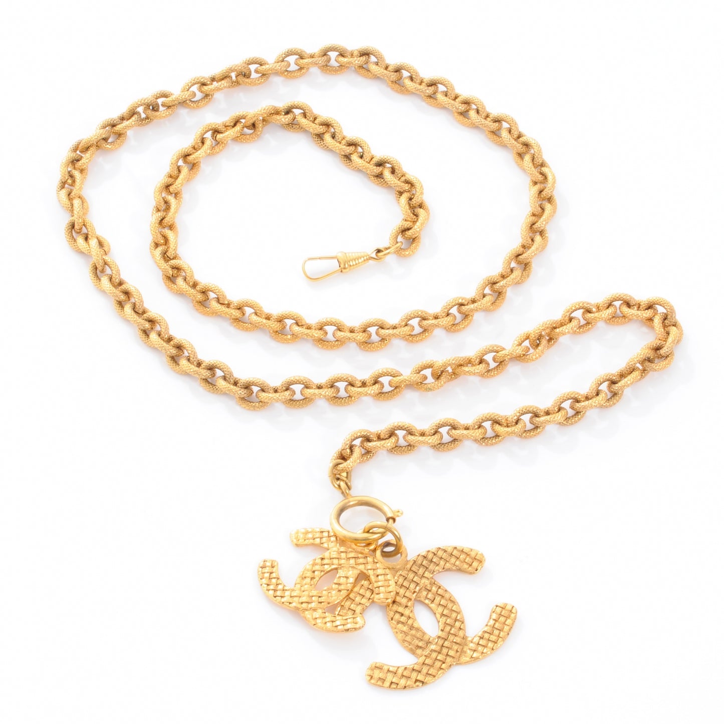 Double CC Chain Necklace Gold