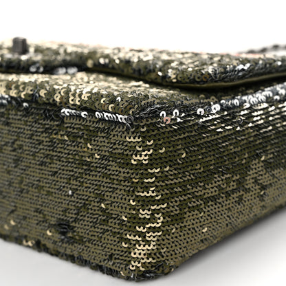 Chanel Sequin Coco Cuba Medium Single Flap Khaki 10 of 10