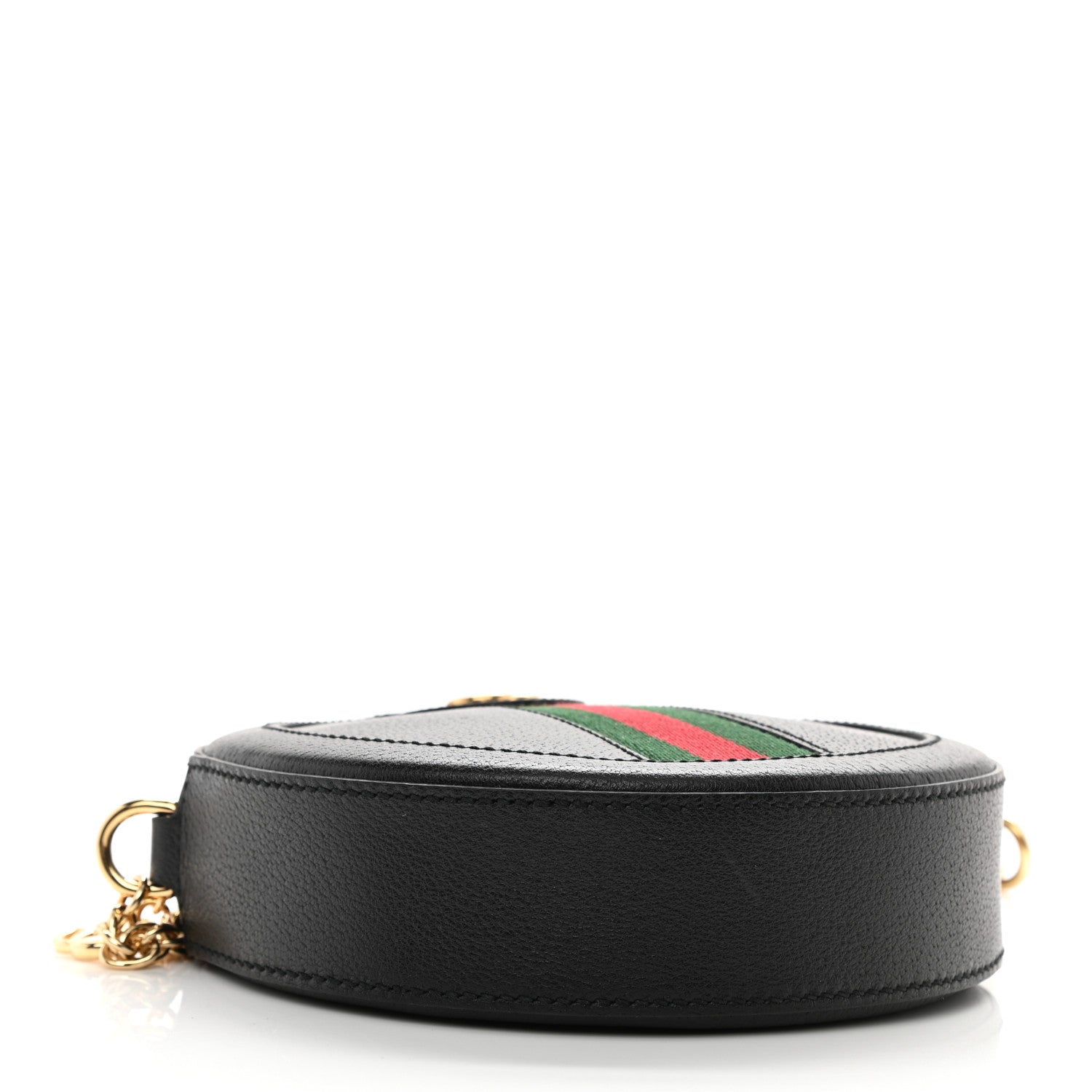 Gucci Grained Calfskin Web Mini Ophidia Round Shoulder Bag Black 4 of 8