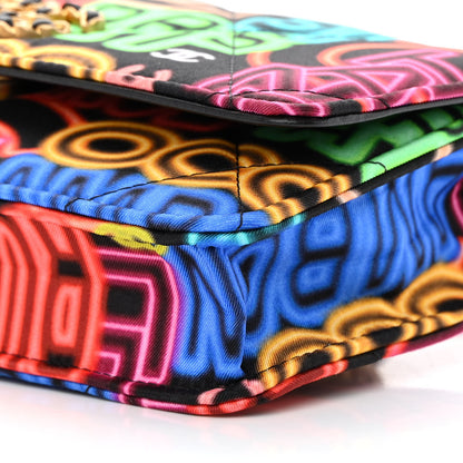 Chanel Fabric Printed Chanel 19 Wallet On Chain WOC Black Multicolor 11 of 14