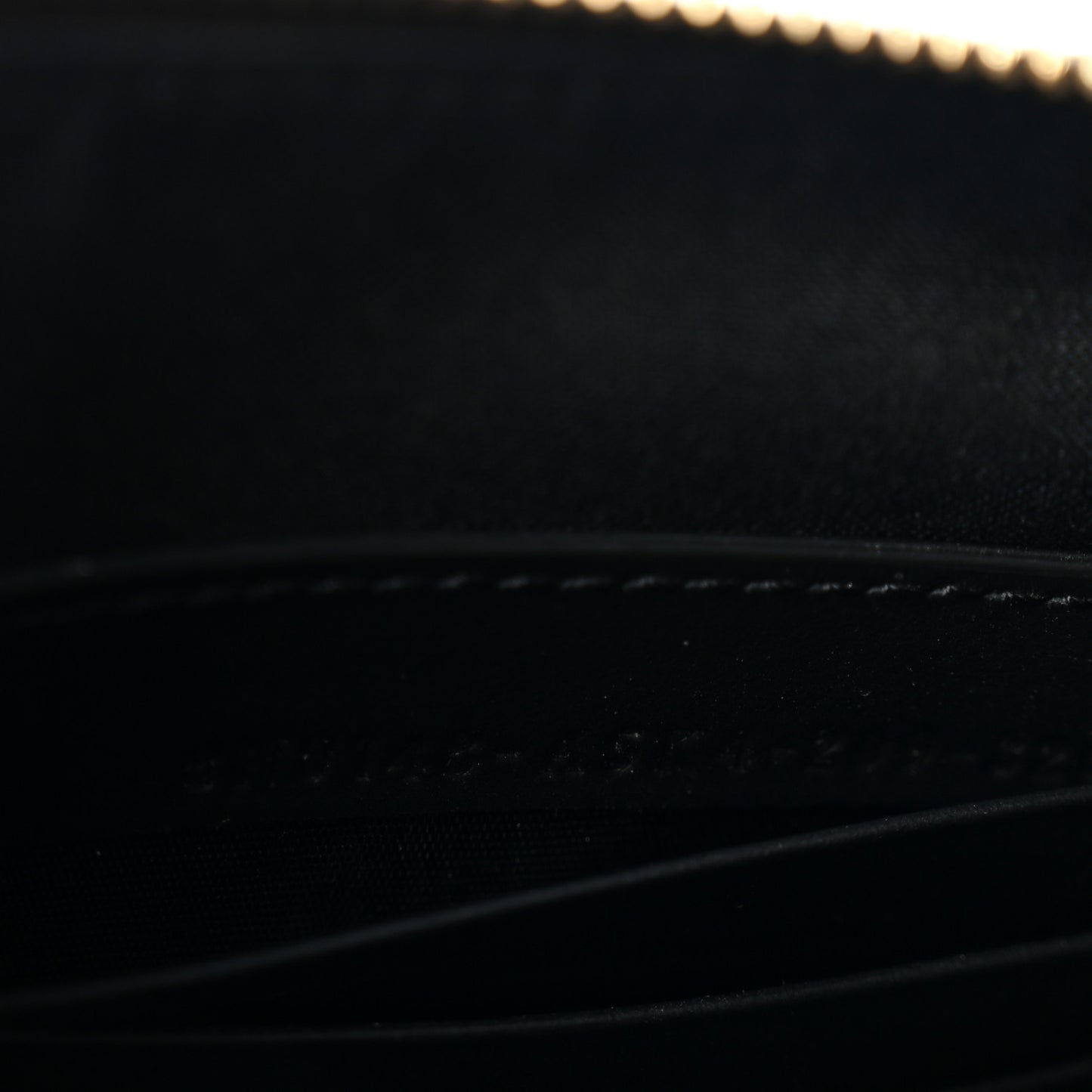 Glazed Fabric Vitello Century FF 1974 Stamp Patch Small FFreedom Flat Pouch Mogano Panna Black