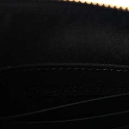 Fendi Glazed Fabric Vitello Century FF 1974 Stamp Patch Small FFreedom Flat Pouch Mogano Panna Black 7 of 8