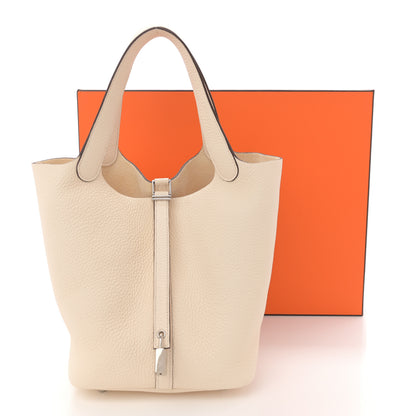 Hermes Taurillon Clemence Picotin Lock 22 MM Nata 12 of 12