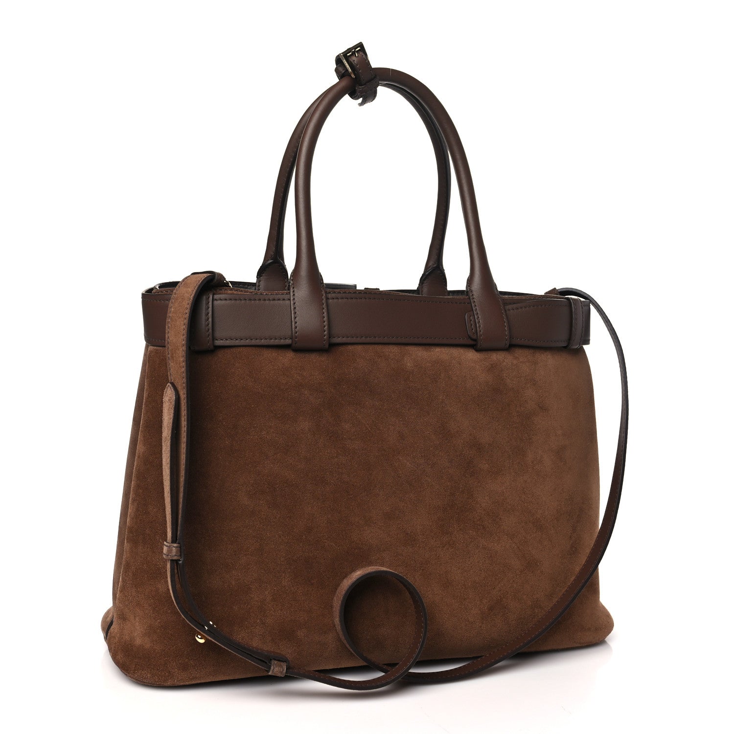 Prada Scamosciato Large Buckle Bag With Belt Cacao 3 of 10