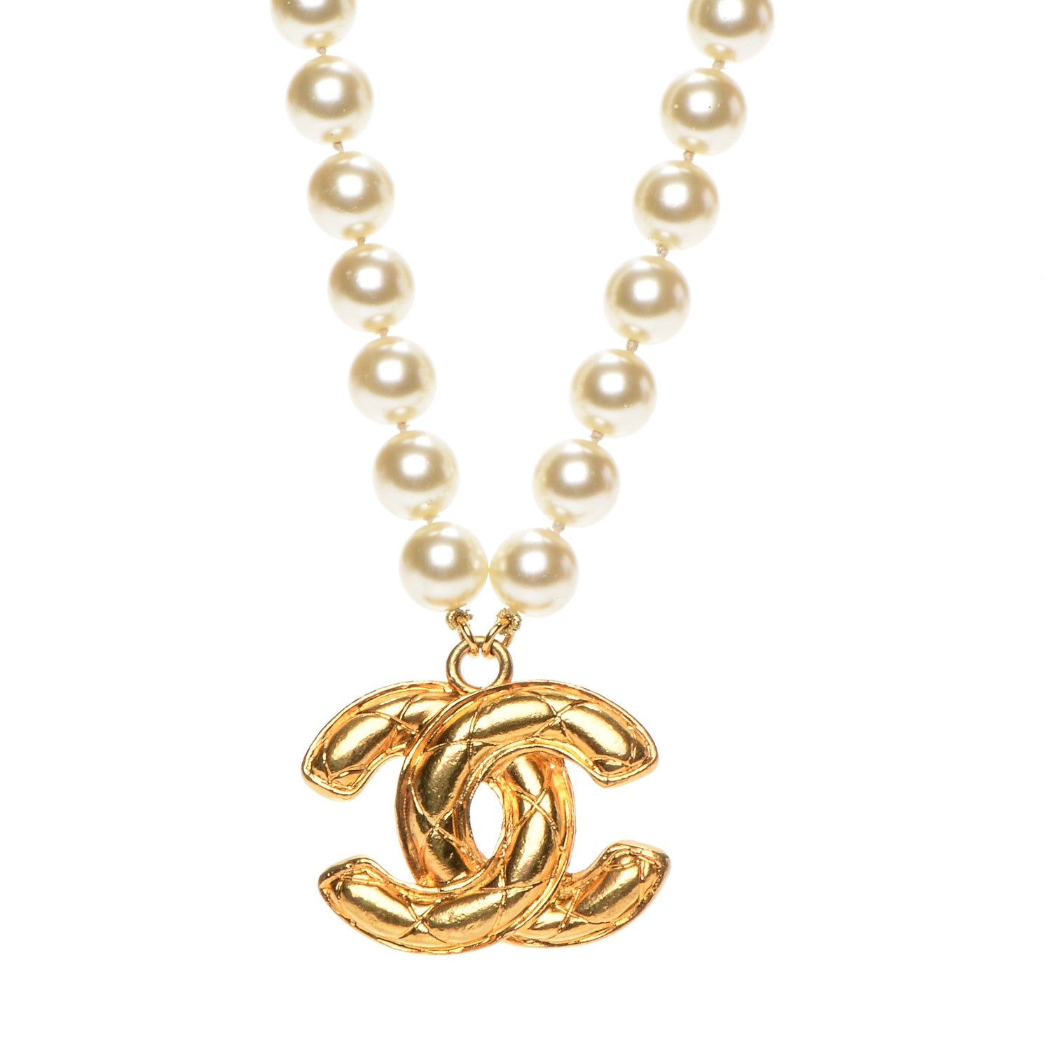 Chanel Pearl CC Necklace Gold 1 of 7