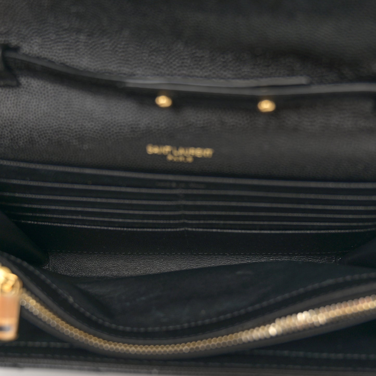 Grain De Poudre Matelasse Chevron Monogram Chain Wallet Black