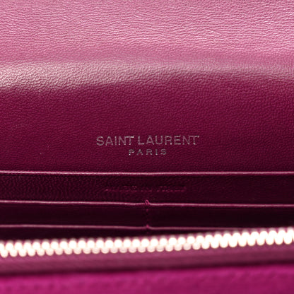 Saint Laurent Velvet Crystal Monogram Kate Tassel Chain Wallet 7 of 10