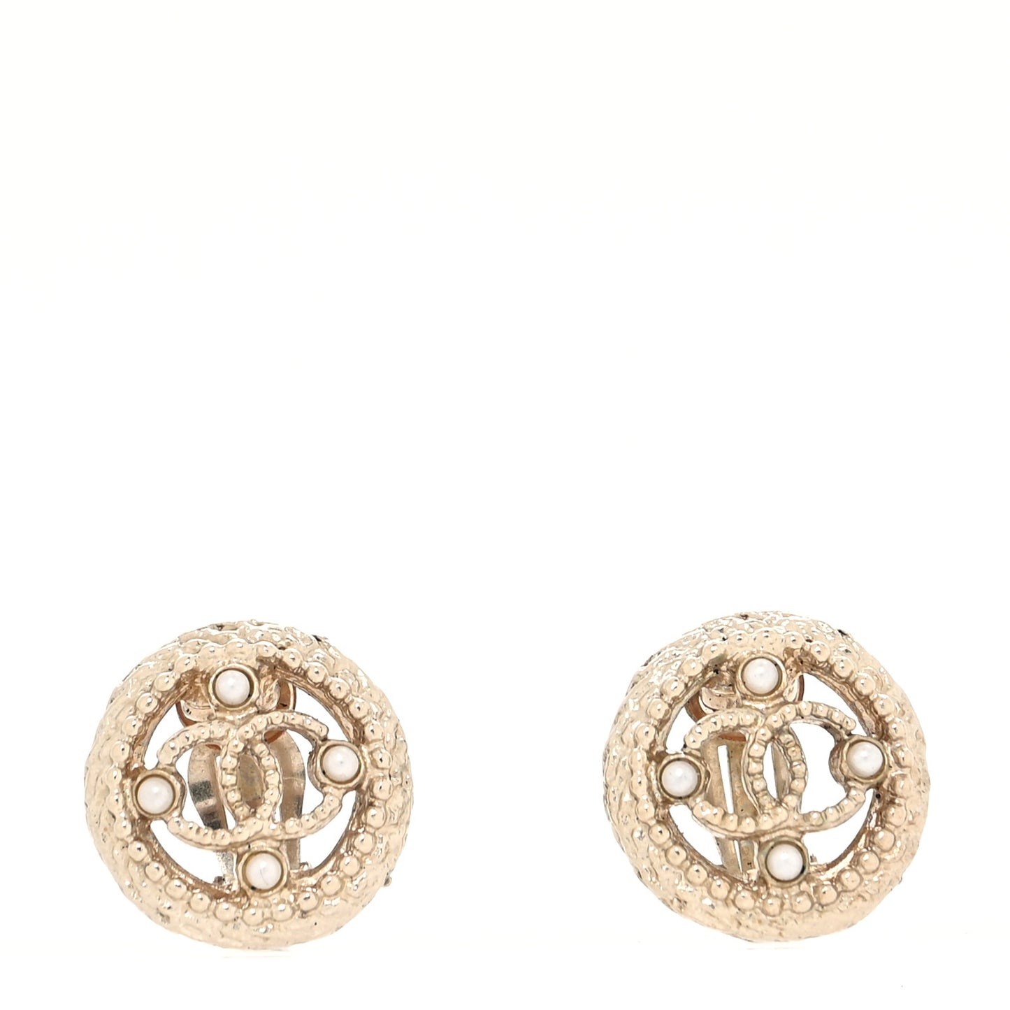 Pearl CC Round Rope Clip On Earrings
