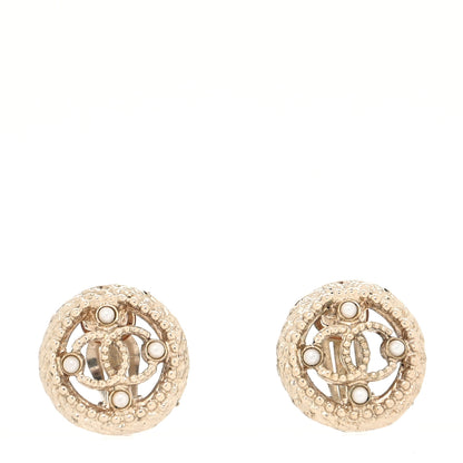 Chanel Pearl CC Round Rope Clip On Earrings 1 of 4