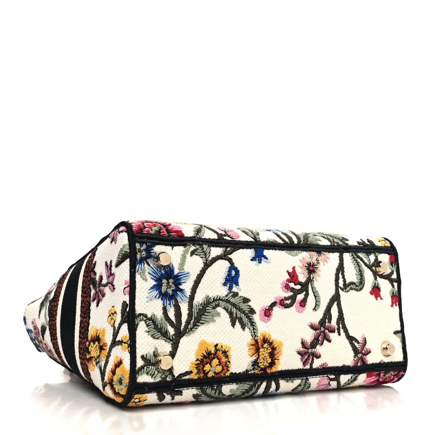 Canvas Petites Fleurs Embroidered Medium Lady D-Lite White Multicolor