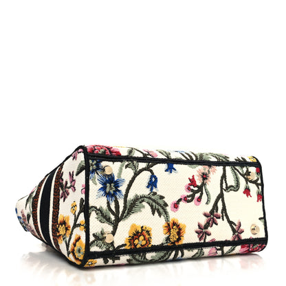 Christian Dior Canvas Petites Fleurs Embroidered Medium Lady D-Lite White Multicolor 4 of 11