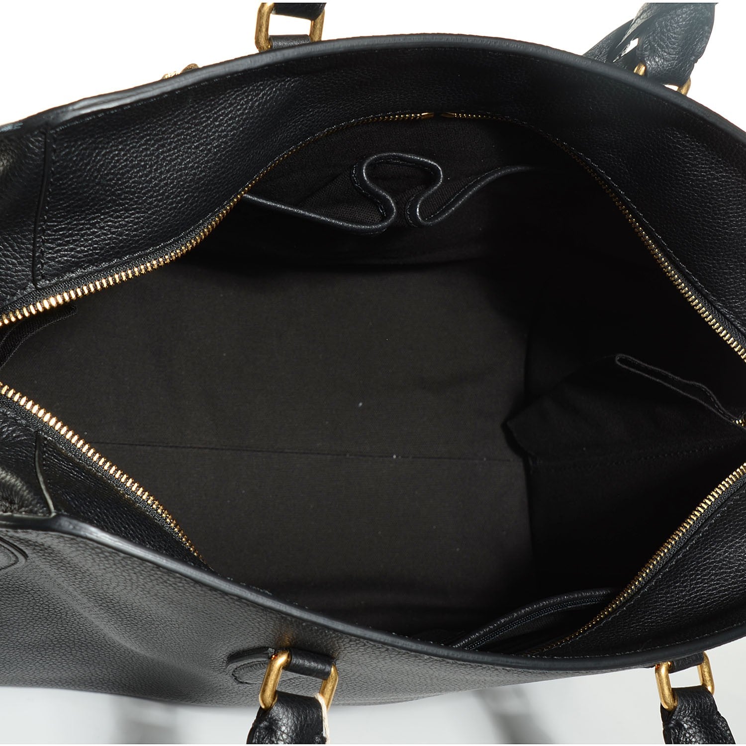 Alexander McQueen Pebbled Calfskin Large Skull Padlock Zip Around Tote Black 5 of 7
