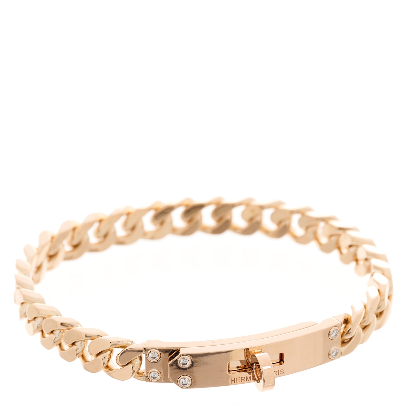 18K Rose Gold Diamond PM Kelly Chaine Bracelet SH