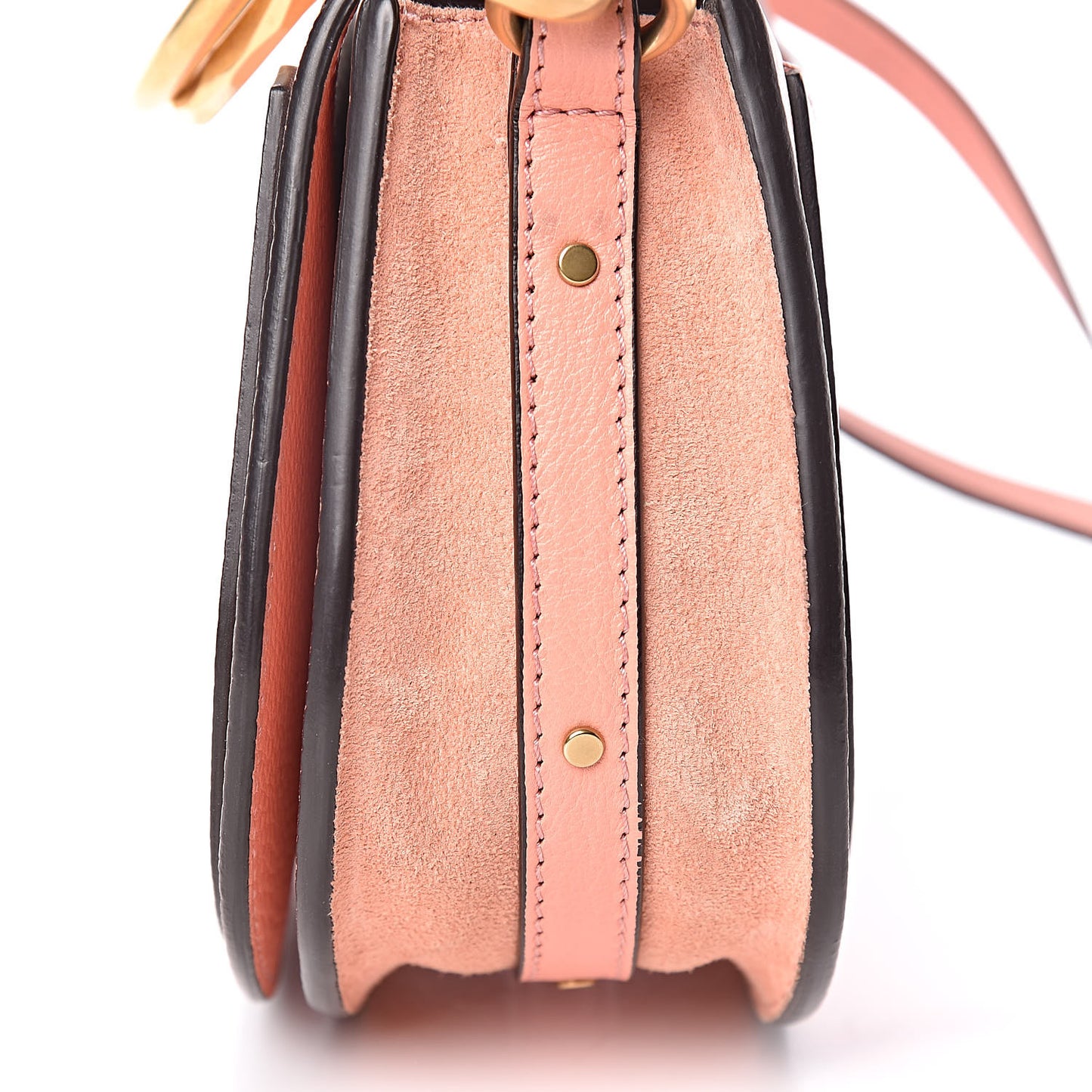Calfskin Suede Small Nile Bracelet Bag Ideal Blush