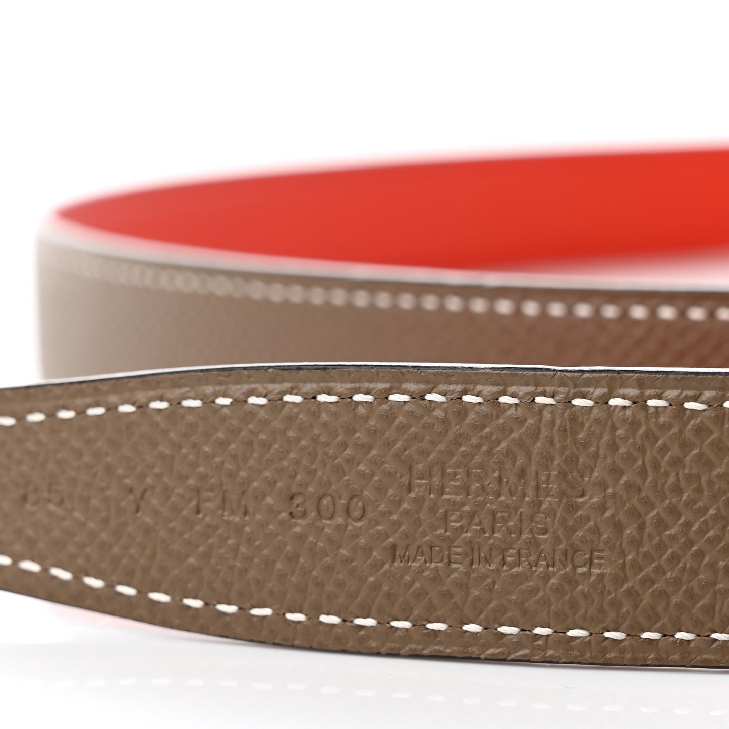 Epsom Swift 24mm Heritage Belt 85 Etoupe Rouge Coeur