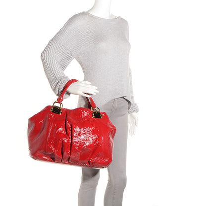 Miu Miu Crinkle Patent Tote Rosso 2 of 9