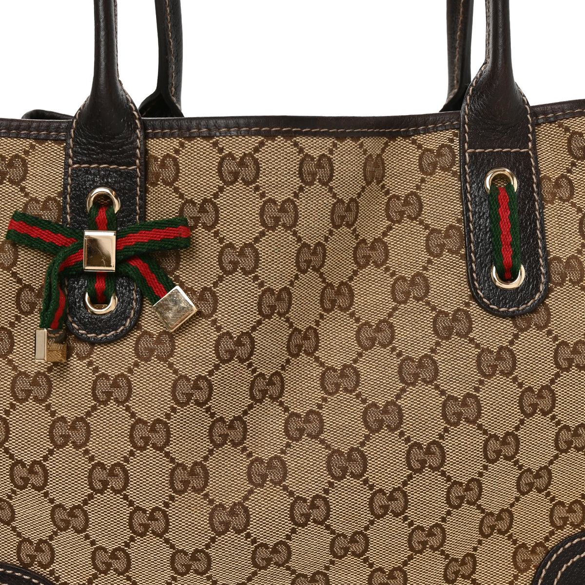 Gucci Monogram Medium Princy Tote Dark Brown 7 of 9