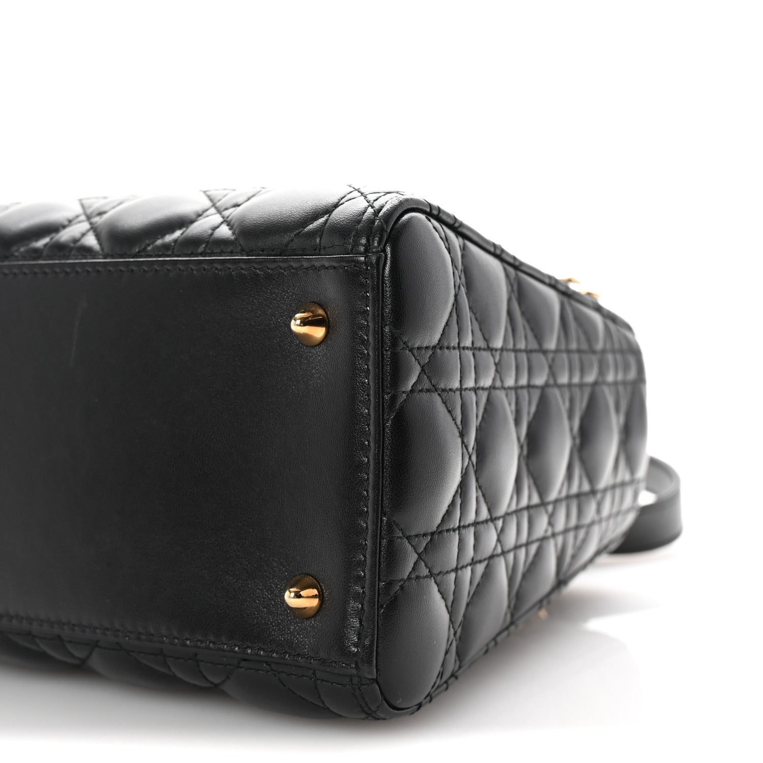 Christian Dior Lambskin Cannage Medium Lady Dior Black 9 of 9