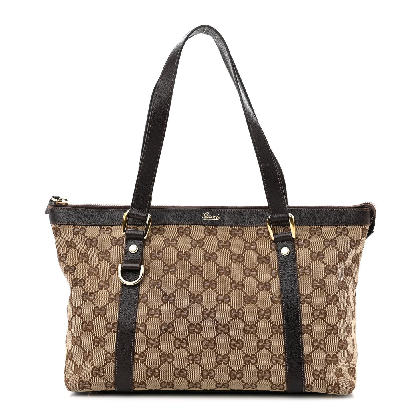 Monogram Medium Abbey Tote Dark Brown