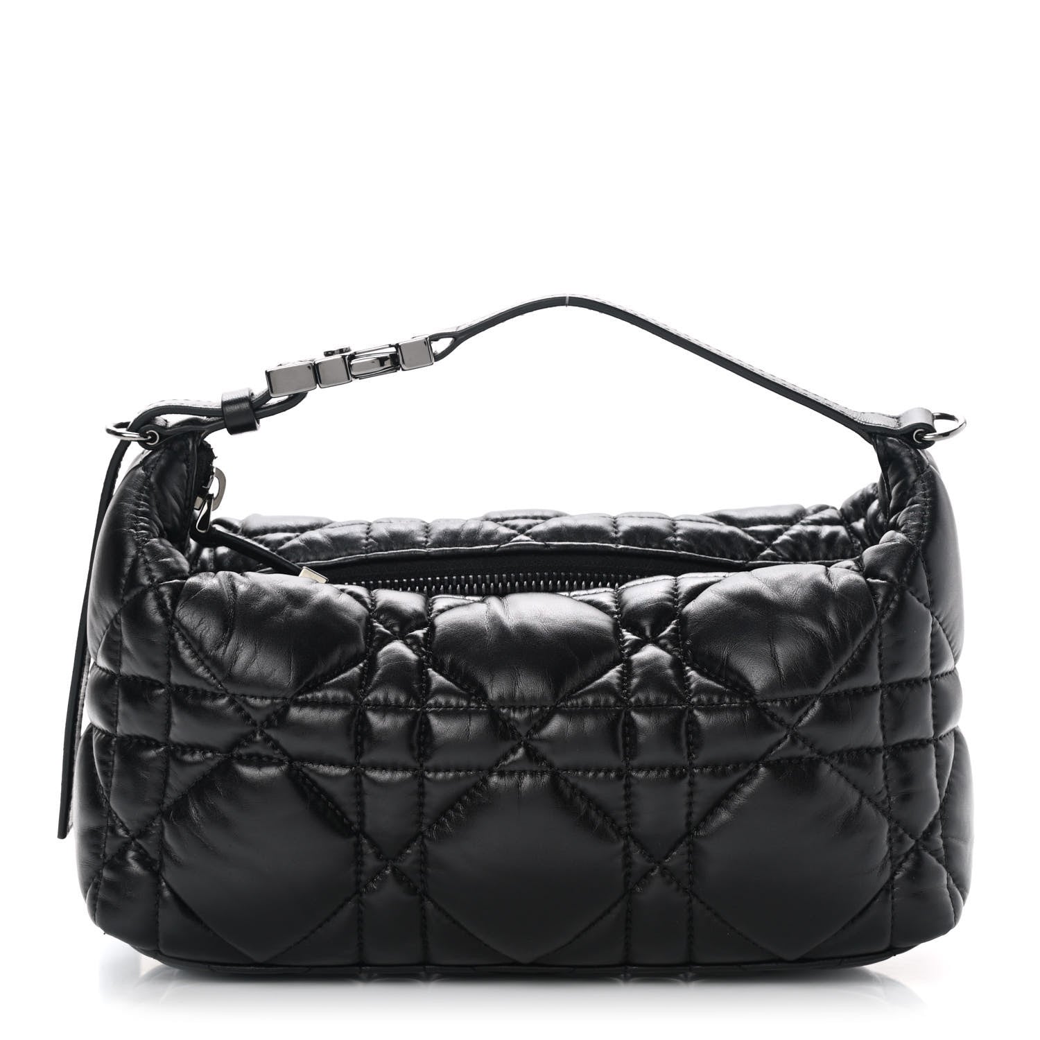 Christian Dior Calfskin Macrocannage Medium Diortravel Nomad Pouch Black 1 of 8