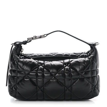 Christian Dior Calfskin Macrocannage Medium Diortravel Nomad Pouch Black 1 of 8