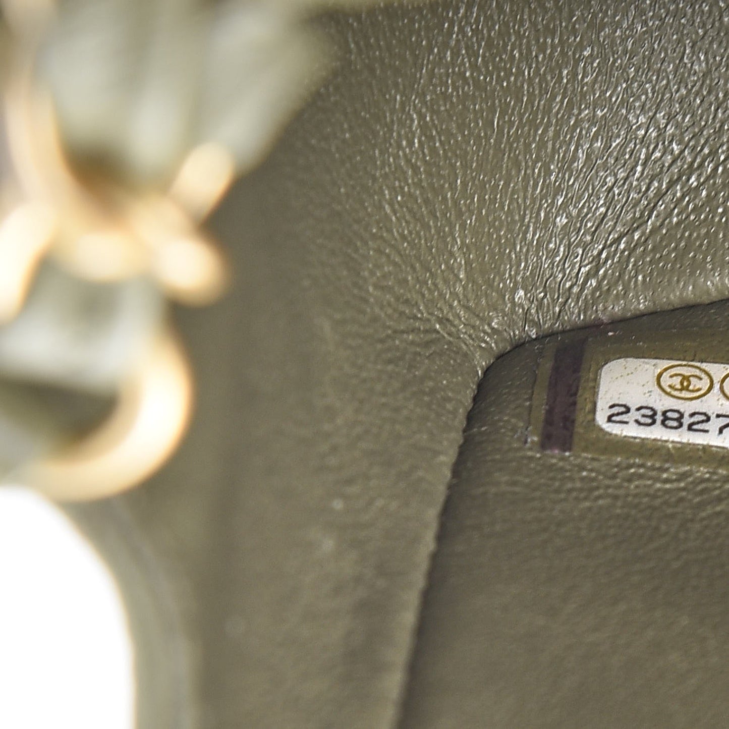 Calfskin Chevron Quilted Mini Rectangular Flap Khaki