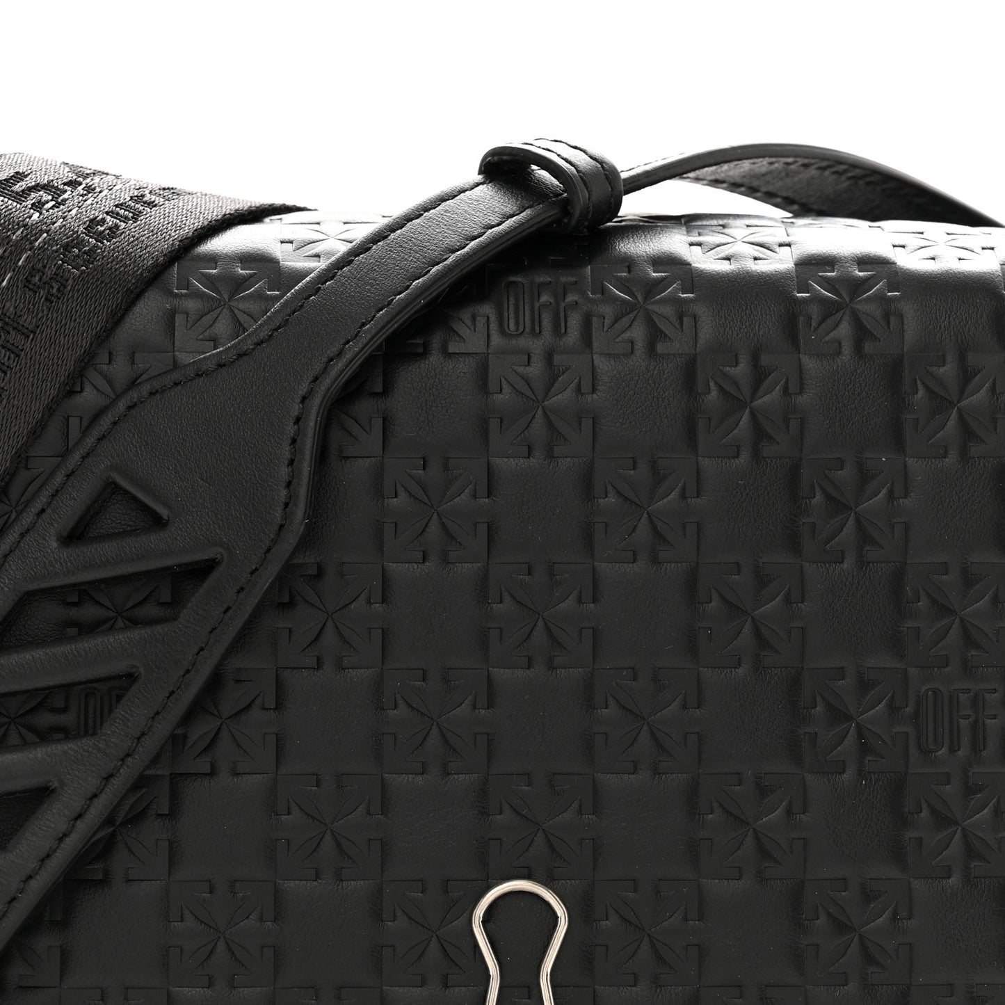 Embossed Mini Diag Binder Clip Bag Black