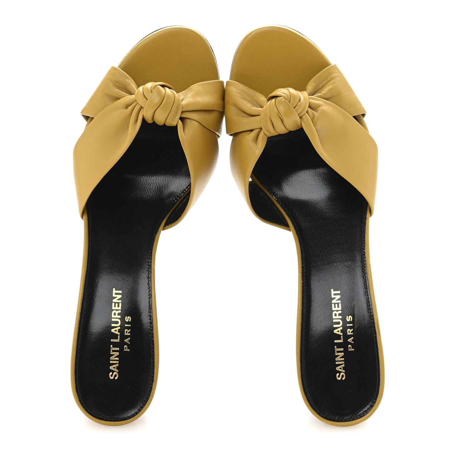 Lambskin Bianca Mules 39.5 Jaune Safari