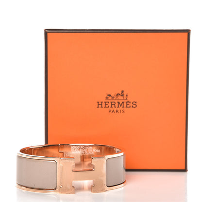 Hermes Enamel Wide Clic Clac H Bracelet GM Marron Glace 5 of 5