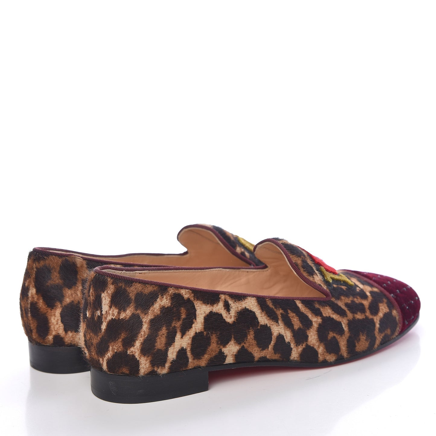 Leopard Print Cap Toe I Love My Loubies Loafers 37 Rouge Imperial