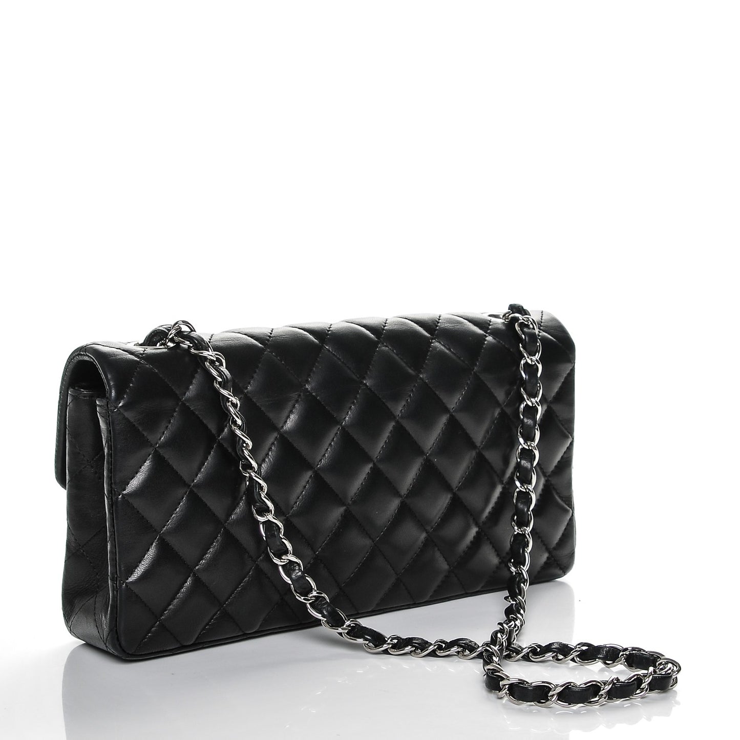 Lambskin Quilted East West Flap Black