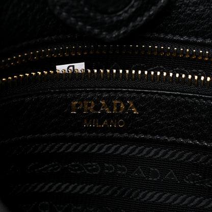 Prada Vitello Daino Hobo Messenger Bag Black 6 of 12