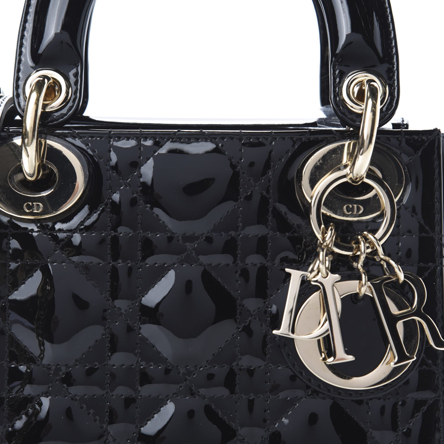 Christian Dior Patent Cannage Mini Lady Dior Black 10 of 11