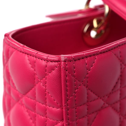 Christian Dior Lambskin Cannage Large Lady Dior Fuchsia 12 of 13
