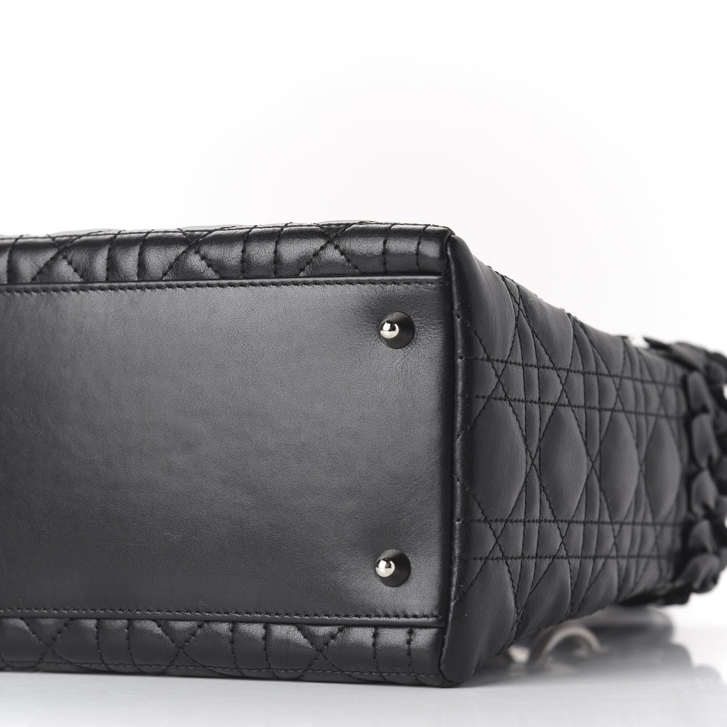 Christian Dior Lambskin Cannage Bow Medium Lady Dior Black 6 of 11