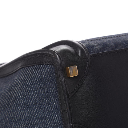 Celine Smooth Calfskin Denim Micro Luggage Navy Black 10 of 17