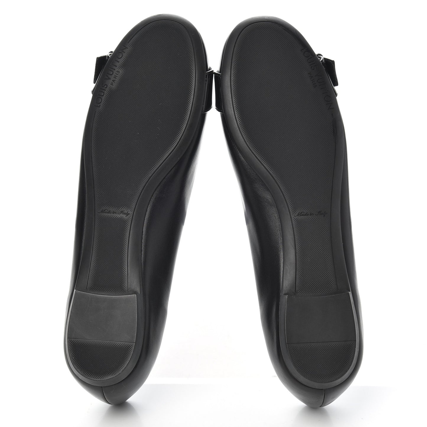 Calfskin Buckle Ballerina Flats 38.5 Black