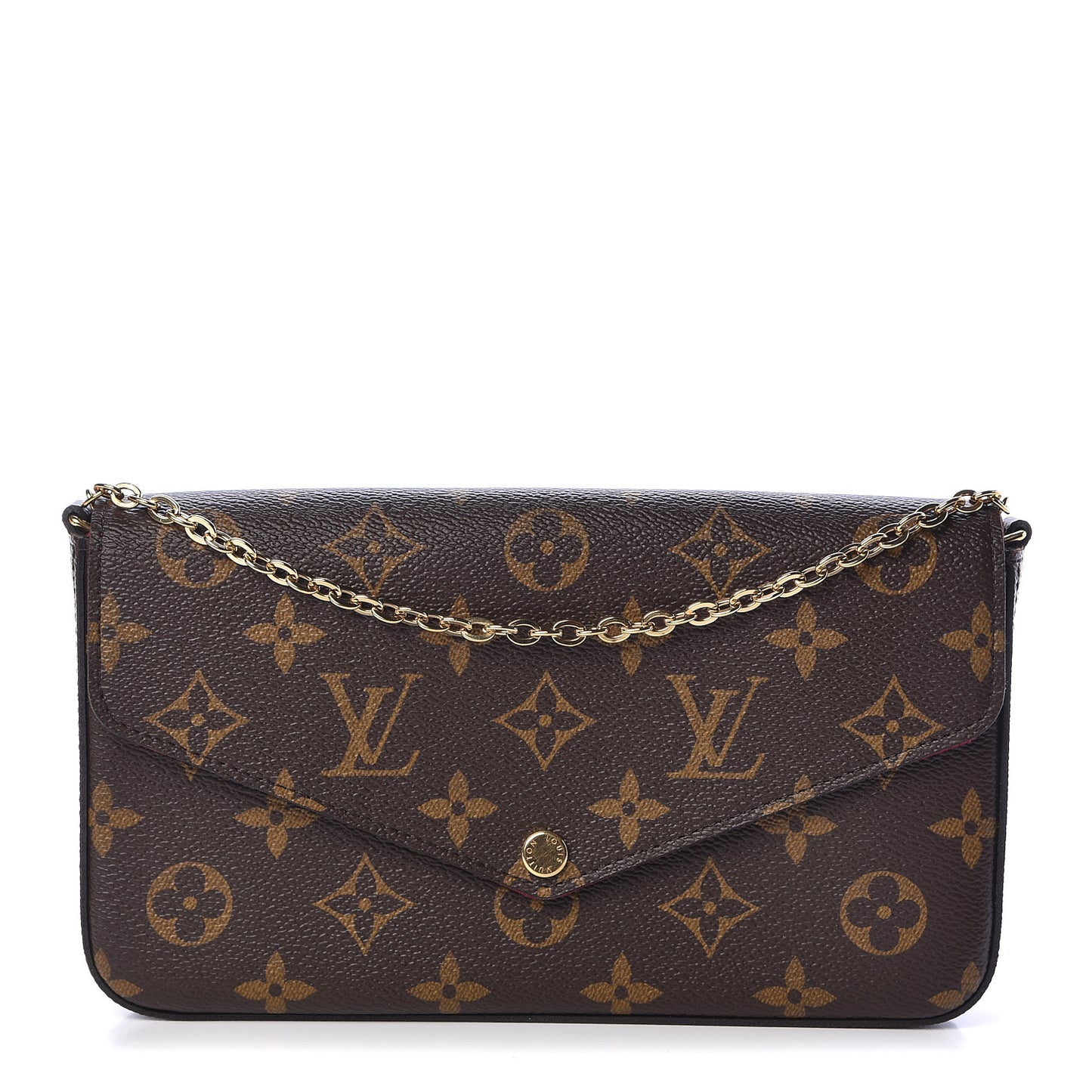 Monogram Pochette Felicie Chain Wallet Fuchsia