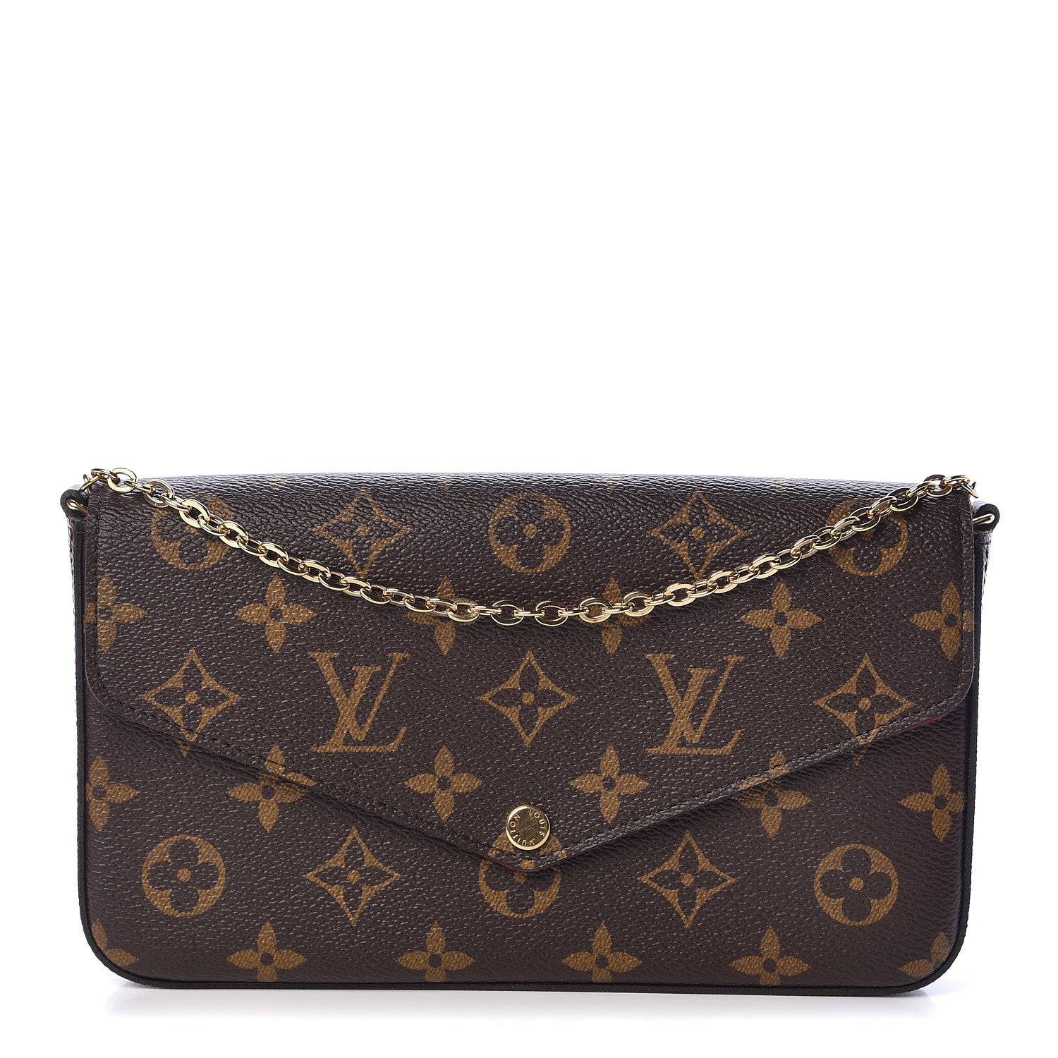 Louis Vuitton Monogram Pochette Felicie Chain Wallet Fuchsia 1 of 11