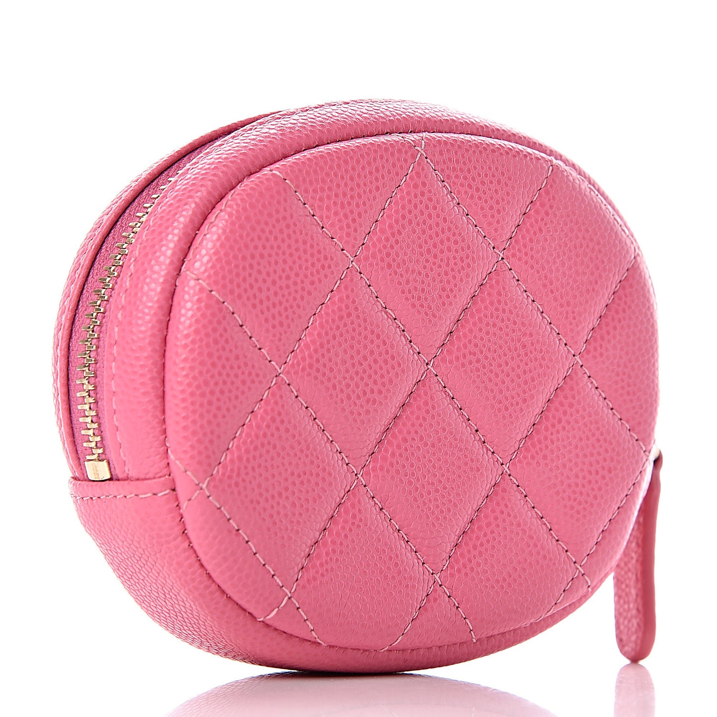 Caviar Quilted Zip Around Classic Coin Purse Pink