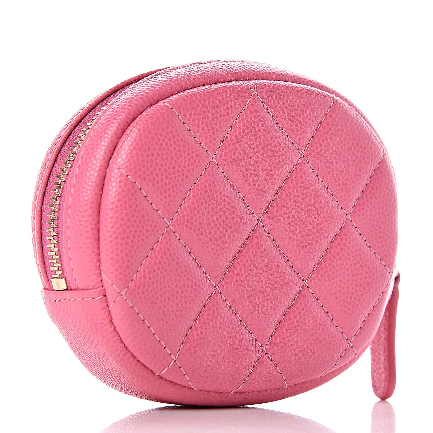 Chanel Caviar Quilted Zip Around Classic Coin Purse Pink 3 of 8