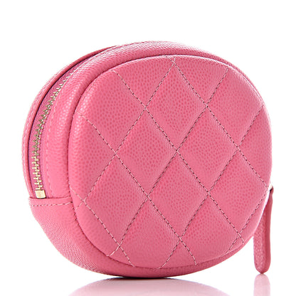 Chanel Caviar Quilted Zip Around Classic Coin Purse Pink 3 of 8