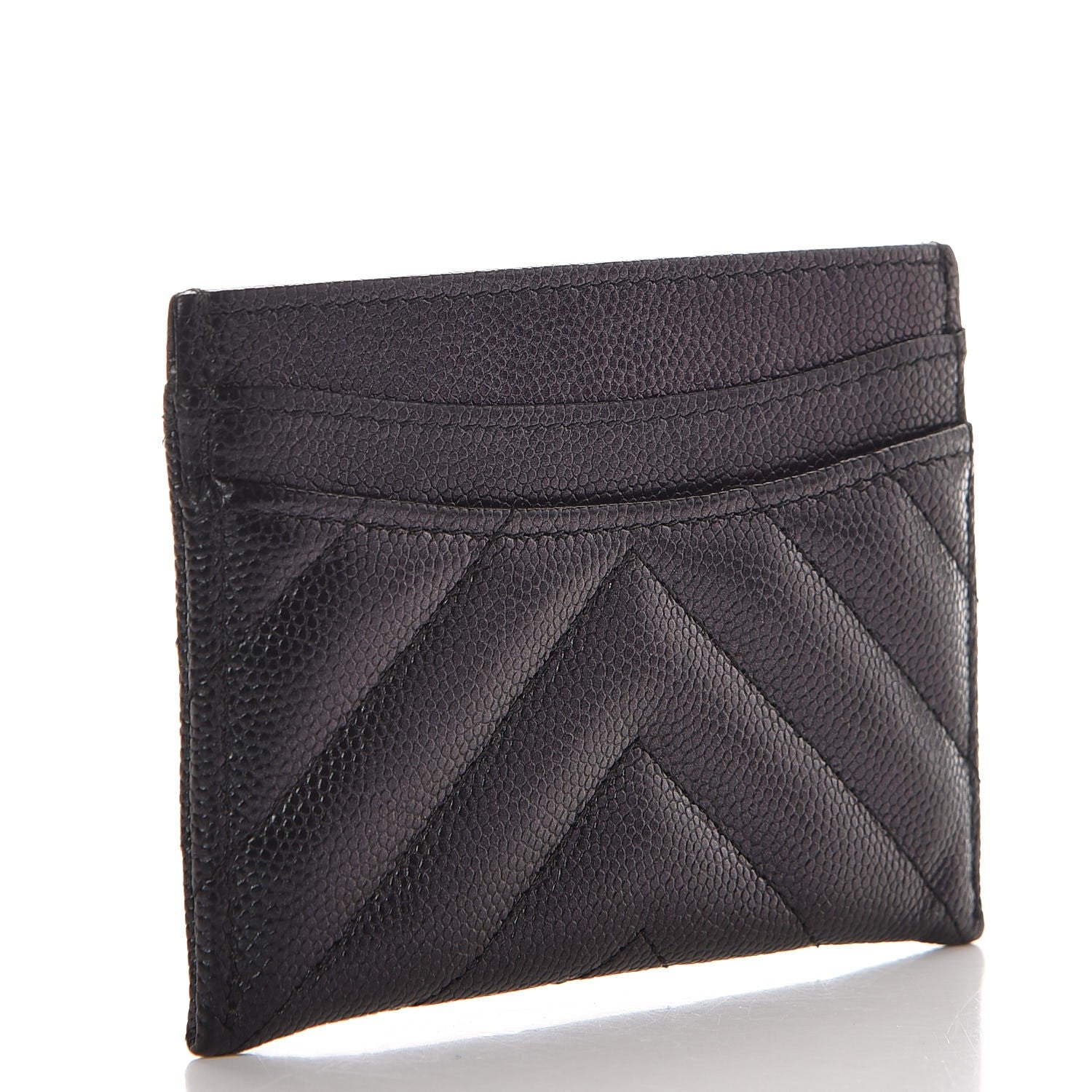 Chanel Iridescent Caviar Chevron Quilted Card Holder Black 3 of 10